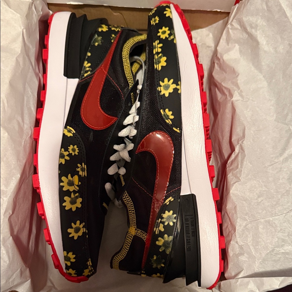 Nike Red and White Waffle One